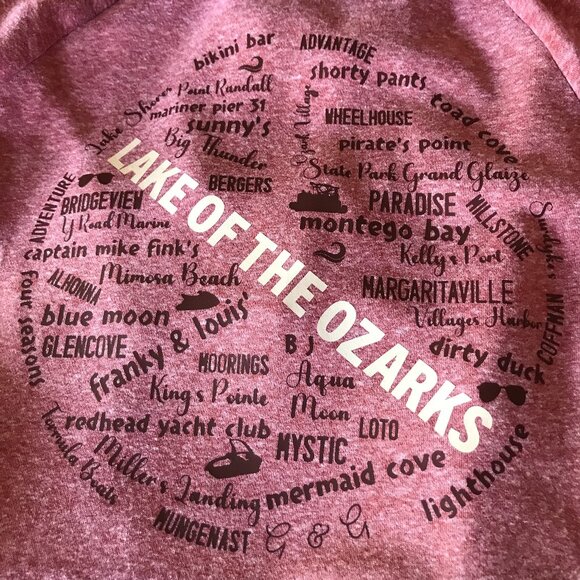 Upcycled Lake of Ozarks Hoodie, M: Zip-Up Sweatshirt, Landmarks Marinas - Picture 10 of 10